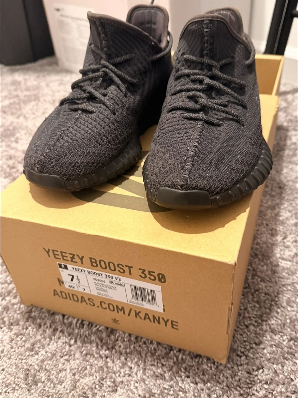adidas Yeezy Boost 350 V2 Men’s Black Knit Sneakers